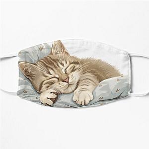 Cute kitten taking a catnap 28 Flat Mask