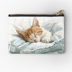 Cute kitten taking a catnap 27 Zipper Pouch