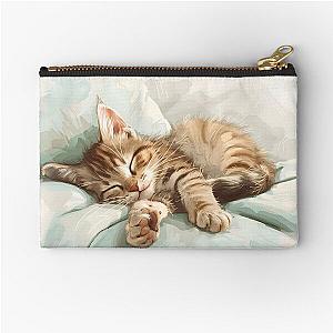 Cute kitten taking a catnap 30 Zipper Pouch