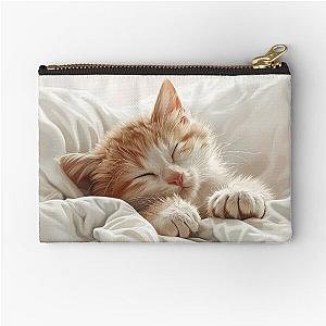 Cute kitten taking a catnap 24 Zipper Pouch