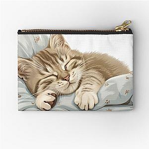 Cute kitten taking a catnap 28 Zipper Pouch