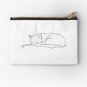 Cat catnap sketch Zipper Pouch