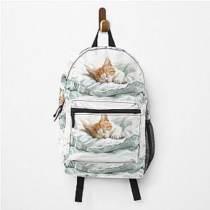 Cute kitten taking a catnap 27 Backpack