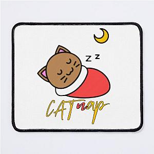 Catnap with red blanket  Mouse Pad