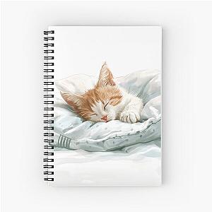 Cute kitten taking a catnap 27 Spiral Notebook