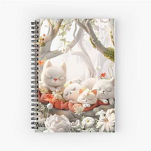 Cute kitten taking a catnap 40 Spiral Notebook