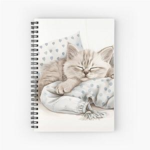 Cute kitten taking a catnap 26 Spiral Notebook