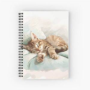 Cute kitten taking a catnap 30 Spiral Notebook