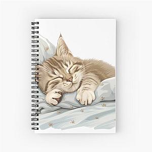 Cute kitten taking a catnap 28 Spiral Notebook