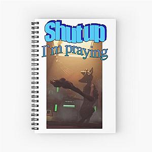 Catnap praying Spiral Notebook