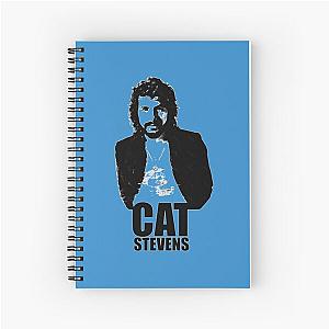 Cat Stevens Black Stencil 1 Spiral Notebook