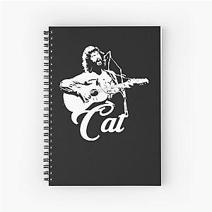 Cat Stevens White Stencil Essential Spiral Notebook