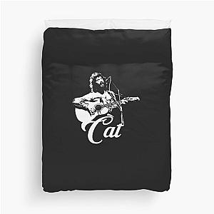 Cat Stevens White Stencil  Duvet Cover