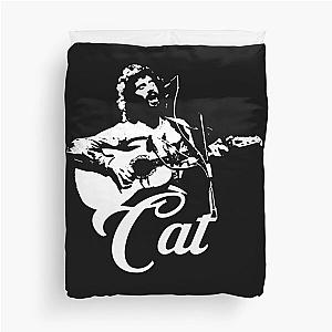 Cat Stevens - White Stencil  Duvet Cover