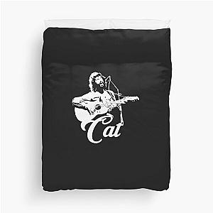 Cat Stevens White Stencil Essential Duvet Cover