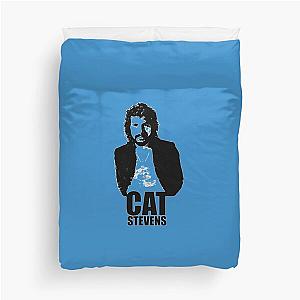 Cat Stevens Black Stencil 1 Duvet Cover