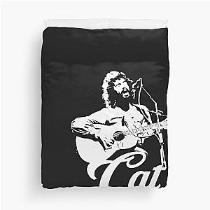 Cat Stevens White Stencil Essential Funny Duvet Cover