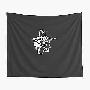 Cat Stevens White Stencil  Tapestry