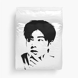 Cha Eun Woo Black on White Photo Print Duvet Cover