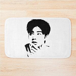 Cha Eun Woo Black on White Photo Print Bath Mat