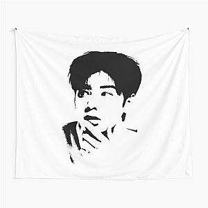 Cha Eun Woo Black on White Photo Print Tapestry