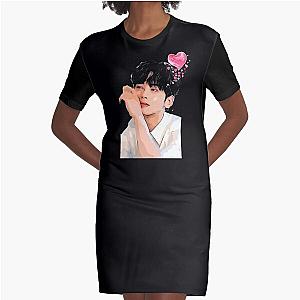 Cha Eun Woo is Dreaming About You! - Cute Photo Print Graphic T-Shirt Dress