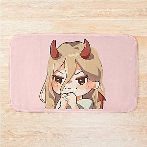 Chibi Chainsawman Power- Light pink background  Bath Mat