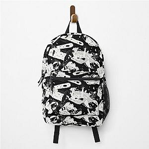 Black "Take It Down!" Chainsaw Pattern Backpack