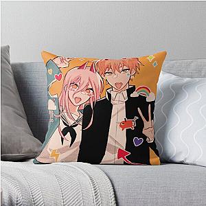 Chainsaw Man Pillows - denji and power go to school Throw Pillow RB0908 #555790