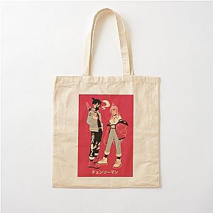 Chainsaw Man Bags - 90s style aki &amp; power Cotton Tote Bag RB0908 #555848
