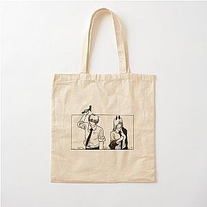 Chainsaw Man Bags - Denji and Power trying to kill some drunk old man. Cotton Tote Bag RB0908 #555846