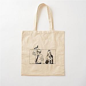 Chainsaw Man Bags - Denji and Power trying to kill some drunk old man. Cotton Tote Bag RB0908 #555838