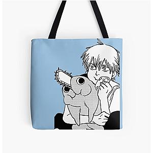 Chainsaw Man Bags - Denji and Pochita  All Over Print Tote Bag RB0908 #555850