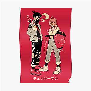 Chainsaw Man Posters - 90s style aki &amp; power Poster RB0908 #555579