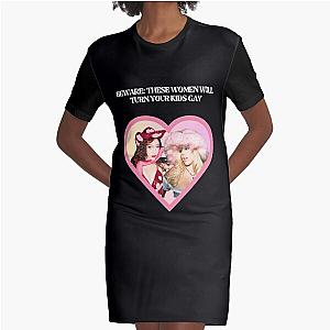 Beware These Women Renee Rapp Chappell Roan Graphic T-Shirt Dress