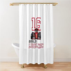 Charles Leclerc Formula One back Shower Curtain