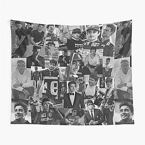 Charles Leclerc Black and White Aesthetics Collage Tapestry