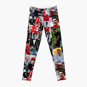 Charles Leclerc Monacan motorsports racing driver Collage Leggings