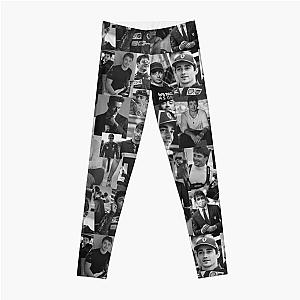 Charles Leclerc Black and White Aesthetics Collage Leggings