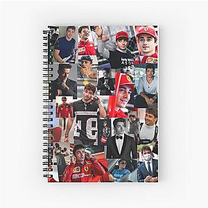 Charles Leclerc Monacan motorsports racing driver Collage Spiral Notebook