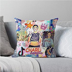 Charli D’Amelio Pillows - Charli D'Amelio Art 1 Throw Pillow RB1602