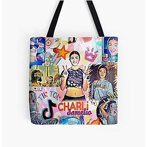 Charli D’Amelio Bags - Charli D'Amelio Art 1 All Over Print Tote Bag RB1602