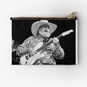 Charlie Daniels - BW Photograph Zipper Pouch