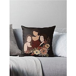 Brown flowers Charmed ones  Throw Pillow