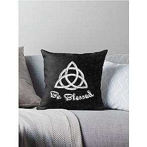 Be Blessed  Charmed Sign  Triquetra  Witches Knot Throw Pillow