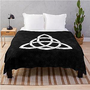 Charmed Sign  Triquetra  Witches Knot  Witch Symbol  Drawing for Spiritual Women Throw Blanket