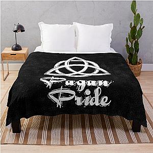 Pagan Pride  Charmed Sign  Triquetra  Witches Knot  Witch Symbol  Drawing for Spiritual Women Throw Blanket