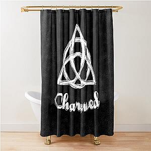 Charmed Sign  Triquetra  Witches Knot  Witch Symbol  Drawing for Spiritual Women Shower Curtain