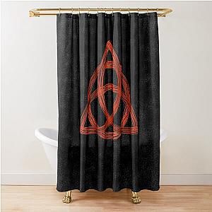 Red Charmed Sign  Triquetra  Witches Knot  Witch Symbol  Drawing for Spiritual Women Shower Curtain