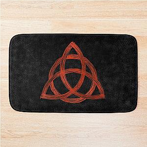 Red Charmed Sign  Triquetra  Witches Knot  Witch Symbol  Drawing for Spiritual Women Bath Mat